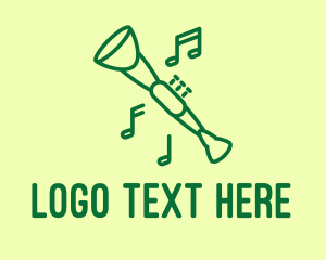 Musical Instrument - Green Jazz Oboe logo design