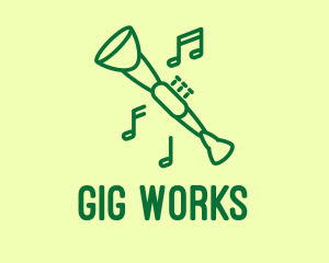 Gig - Green Jazz Oboe logo design