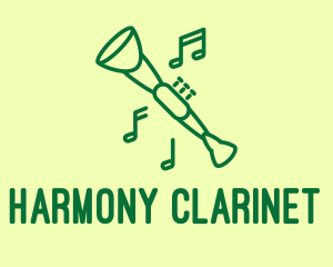 Clarinet - Green Jazz Oboe logo design