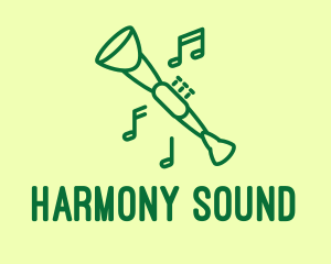 Instrumental - Green Jazz Oboe logo design