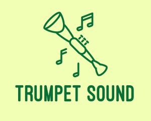 Trumpet - Green Jazz Oboe logo design