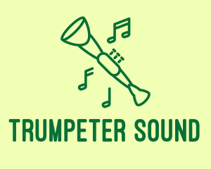 Trumpeter - Green Jazz Oboe logo design