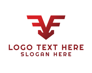 Gaming - Letter V Wing Symbol logo design