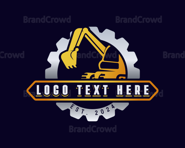 Construction Excavator Machine Logo