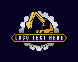 Gear - Construction Excavator Machine logo design