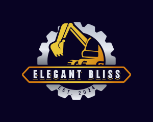 Backhoe - Construction Excavator Machine logo design