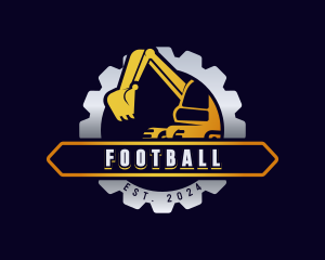 Cogwheel - Construction Excavator Machine logo design