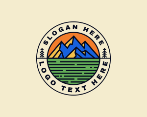 Vacation - Mountain Field Journey logo design