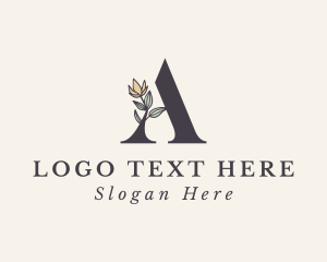 Plant - Flower Salon Letter A logo design