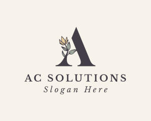 Flower Salon Letter A logo design