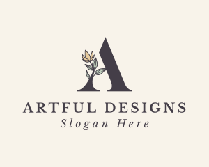 Flower Salon Letter A logo design