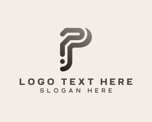 Data - Online Marketing Letter P logo design