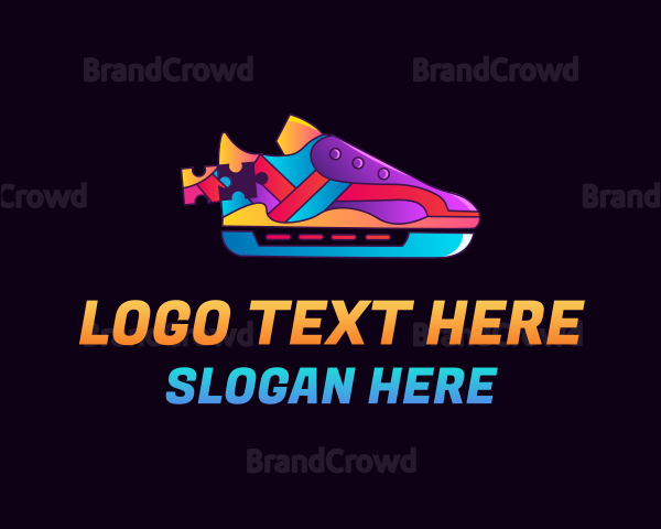 Colorful Shoe Puzzle Logo