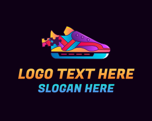Running Shoes - Colorful Shoe Puzzle logo design