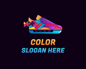 Sneakers - Colorful Shoe Puzzle logo design