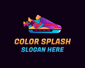 Colorful Shoe Puzzle logo design