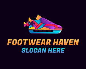 Colorful Shoe Puzzle logo design