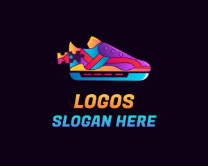 Puzzle - Colorful Shoe Puzzle logo design
