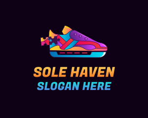Colorful Shoe Puzzle logo design
