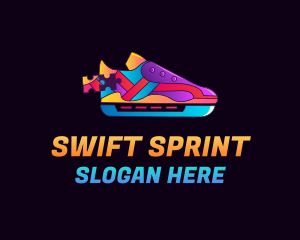 Colorful Shoe Puzzle logo design