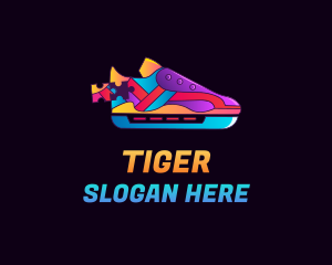 Athlete-shoes - Colorful Shoe Puzzle logo design