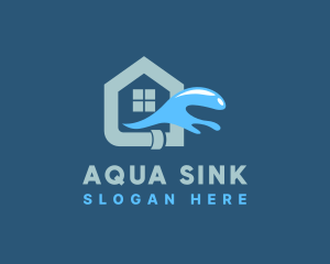 Sink - Home Water Plumbing logo design