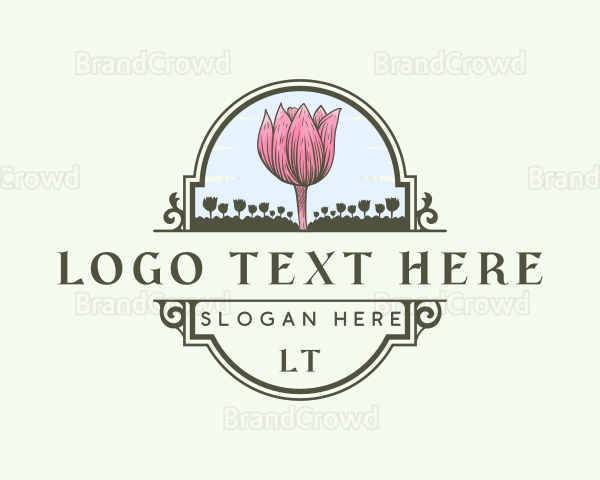 Tulip Flower Landscape Logo