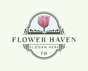 Tulip Flower Landscape logo design