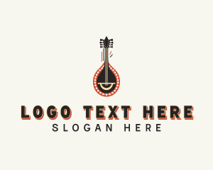 African - African Mandolin Instrument logo design