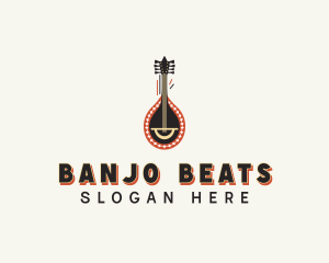 Banjo - African Mandolin Instrument logo design