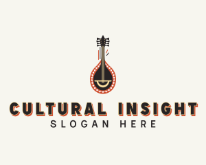 African Mandolin Instrument logo design