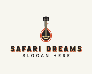 African Mandolin Instrument logo design