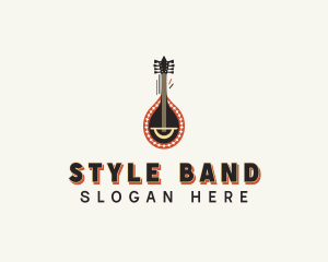 African Mandolin Instrument logo design