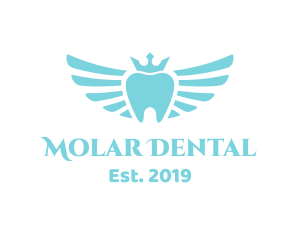 Molar - Royal Winged Tooth logo design