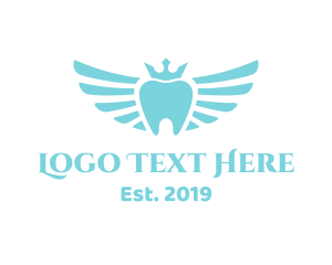 Green Tooth - Royal Winged Tooth logo design