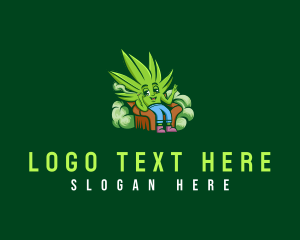 Peace - Smoke Cannabis Plant logo design