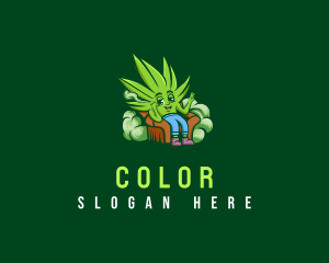Smoke Cannabis Plant Logo