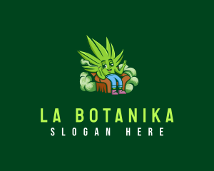 Smoke Cannabis Plant Logo