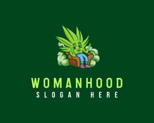 Plant - Smoke Cannabis Plant logo design