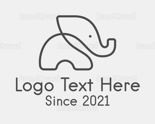 Minimalist Baby Elephant Logo