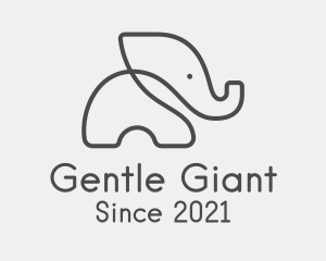 Minimalist Baby Elephant logo design
