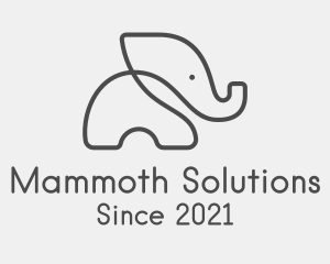 Mammoth - Minimalist Baby Elephant logo design