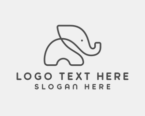 Zoo - Minimalist Baby Elephant logo design