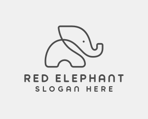 Minimalist Baby Elephant logo design