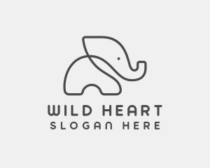 Minimalist Baby Elephant logo design