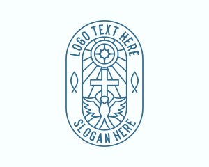 Fish - Christian Worship Cross logo design