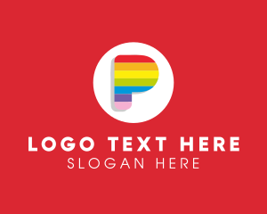 Lesbian - Rainbow Pride Letter P logo design