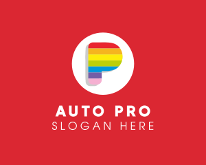 Lgbtq - Rainbow Pride Letter P logo design