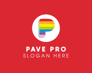 Rainbow Pride Letter P  logo design