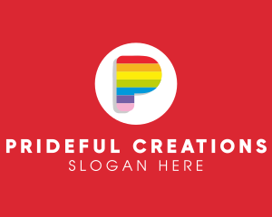 Pride - Rainbow Pride Letter P logo design